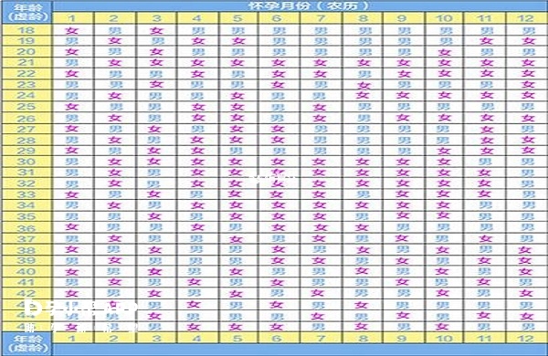 清宫表计算妈妈怀孕时虚岁年龄的方法